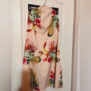 SHEIN Multicolor Tropical Ties Around The Neck Backless Dress